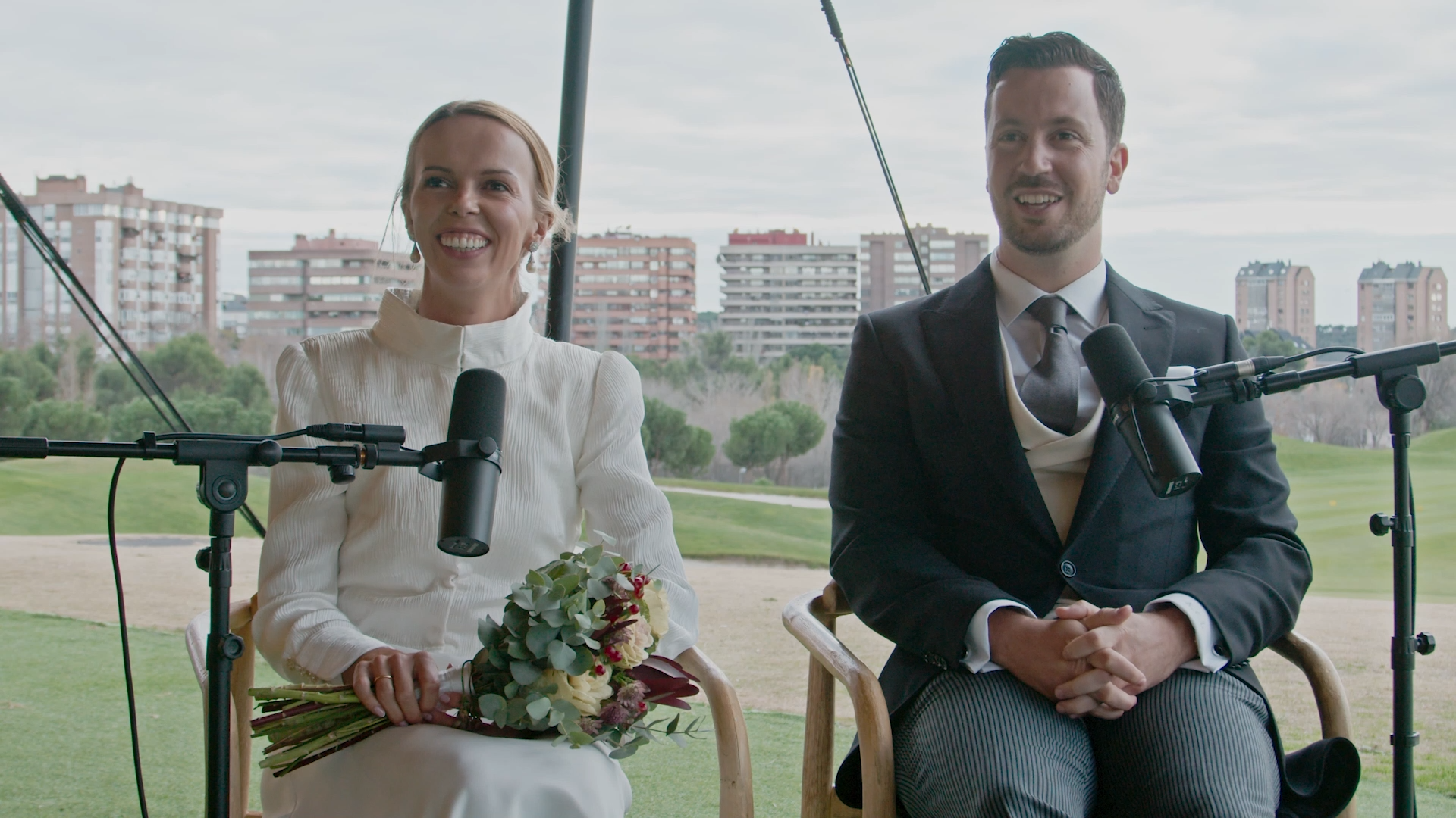 Los novios en el set de Bodacast
